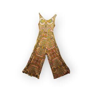 Geometric Jumpsuits & Romper Hippy Festival Boho Gold Gypsy for Women sz S